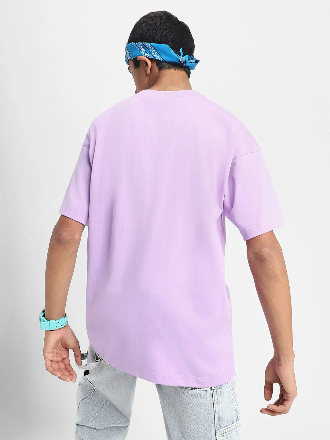 Lilac Solid Oversized Boys T-shirt