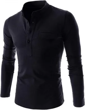 Maryia Men's Thick Henley Shirt Winter Warm Thermal Long Sleeve Button Down Raglan Lightweight Quick Dry Casual Tops