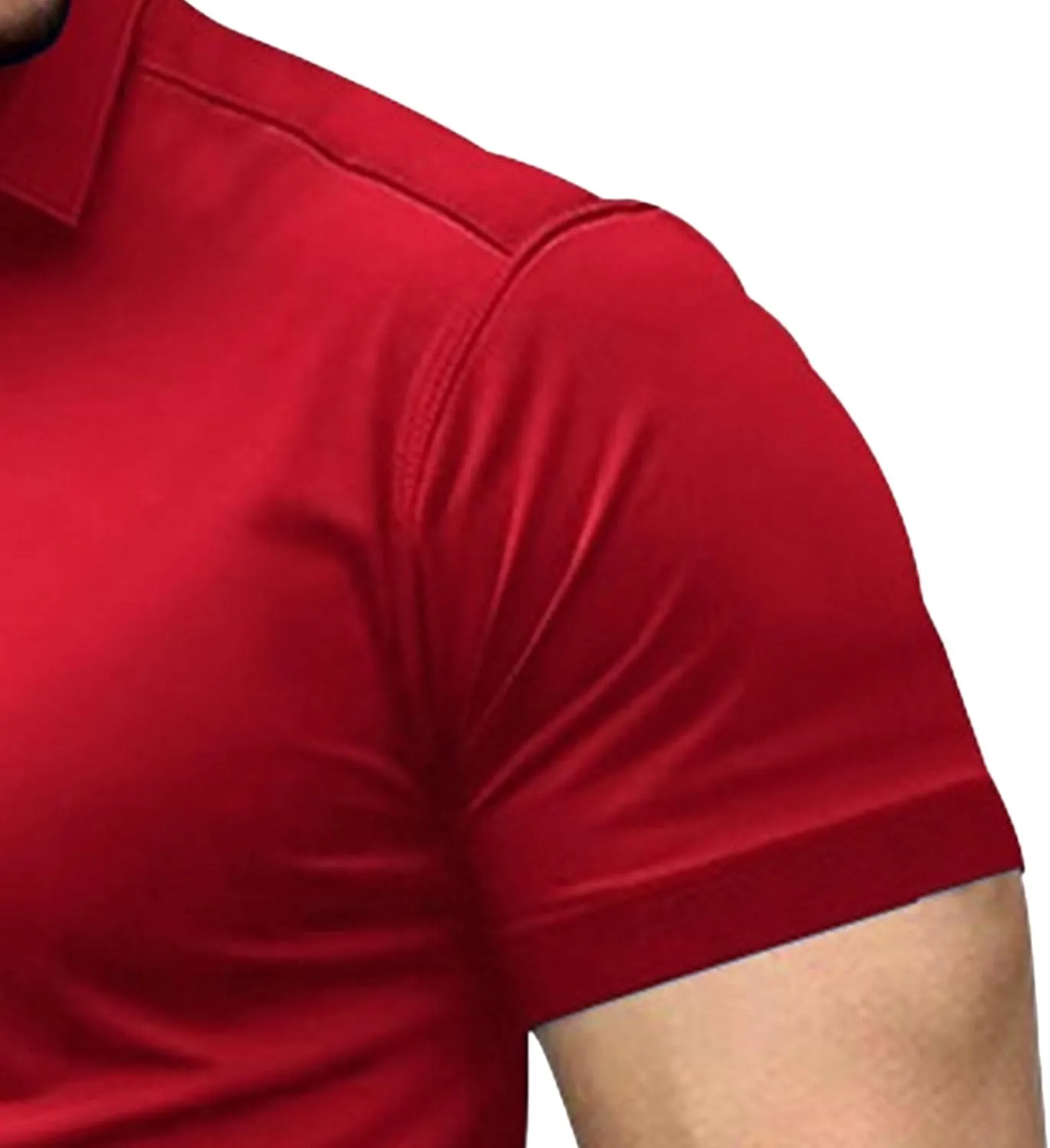 Men's Regular Fit Solid Workout Polo T-Shirts Lapel Short Sleeve Summer Tees Classic Casual Solid Outdoor T-Shirt