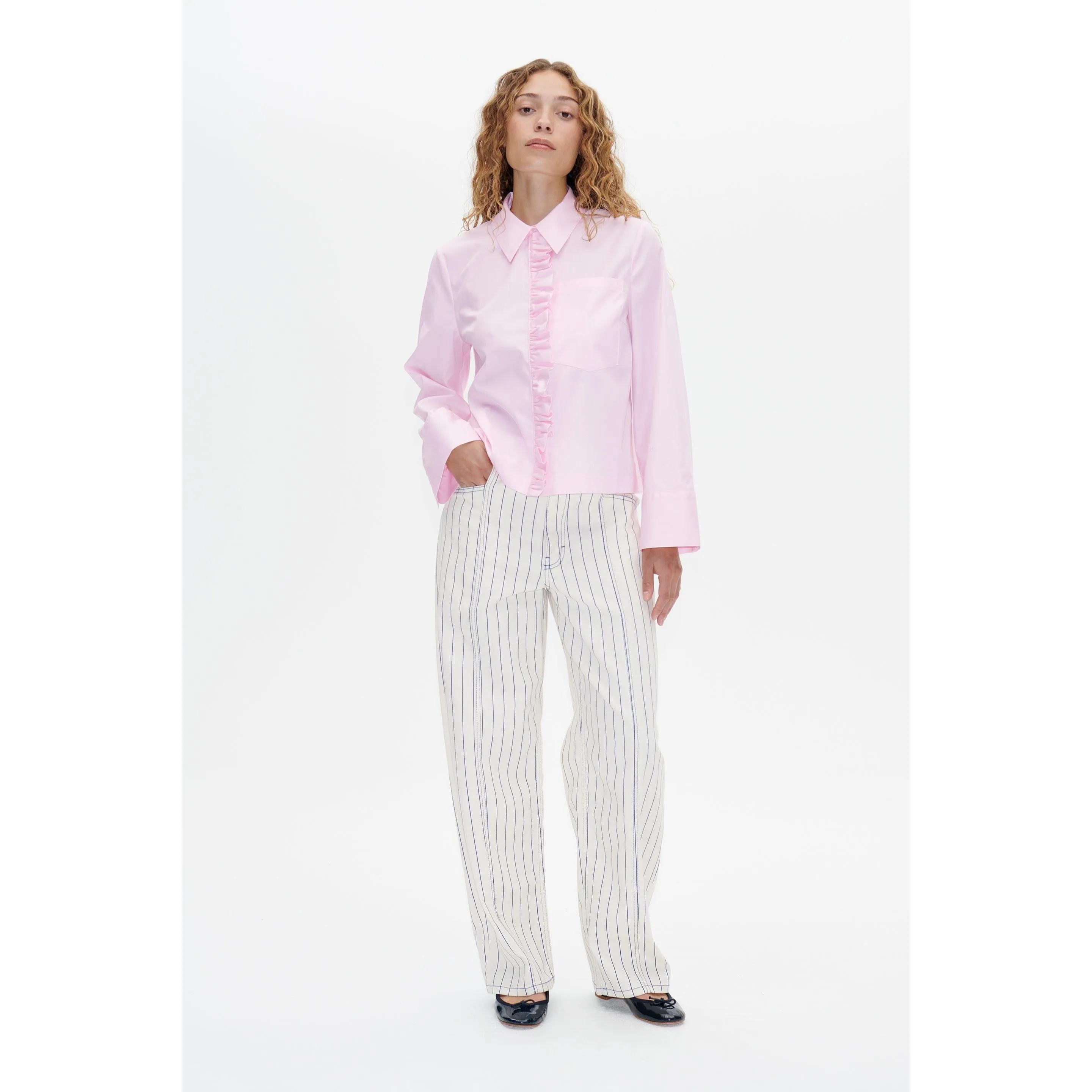 MILU Tulle Ruffle Blouse Pink