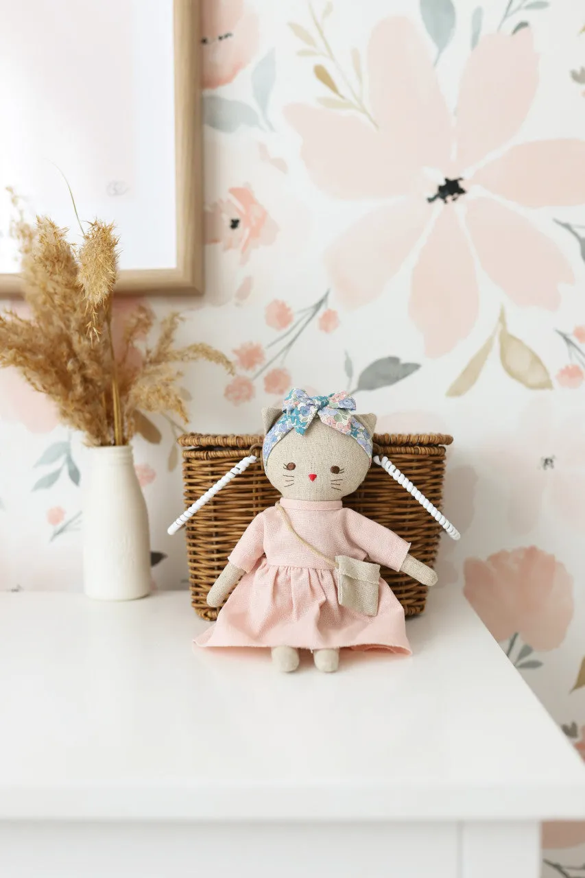 Mini Lilly Kitty, Pink Linen
