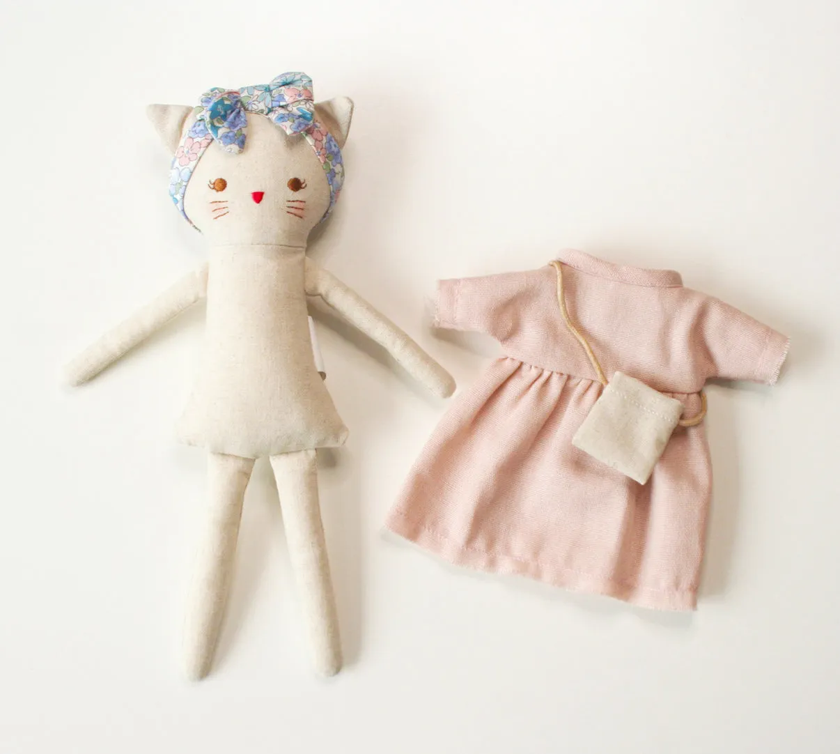 Mini Lilly Kitty, Pink Linen