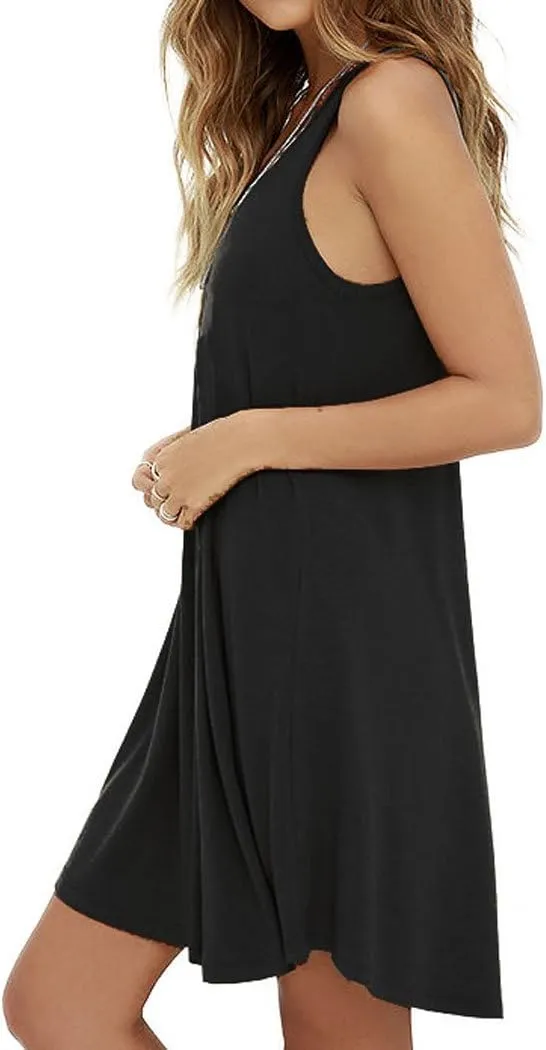 MOLERANI Women's Casual Swing Simple T-Shirt Loose Dress