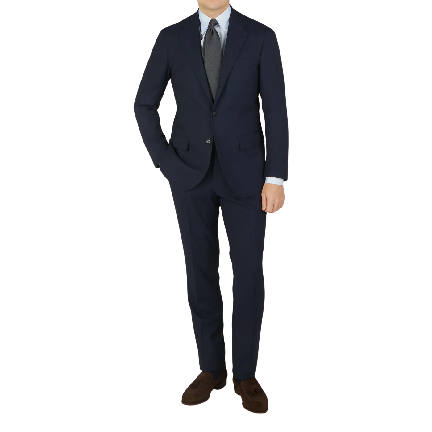 Navy Blue High Twist Wool Suit