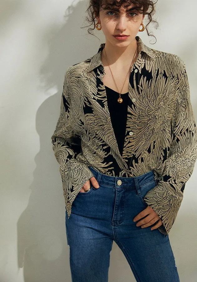 Nonothing |Women's pure silk shirt in floral print