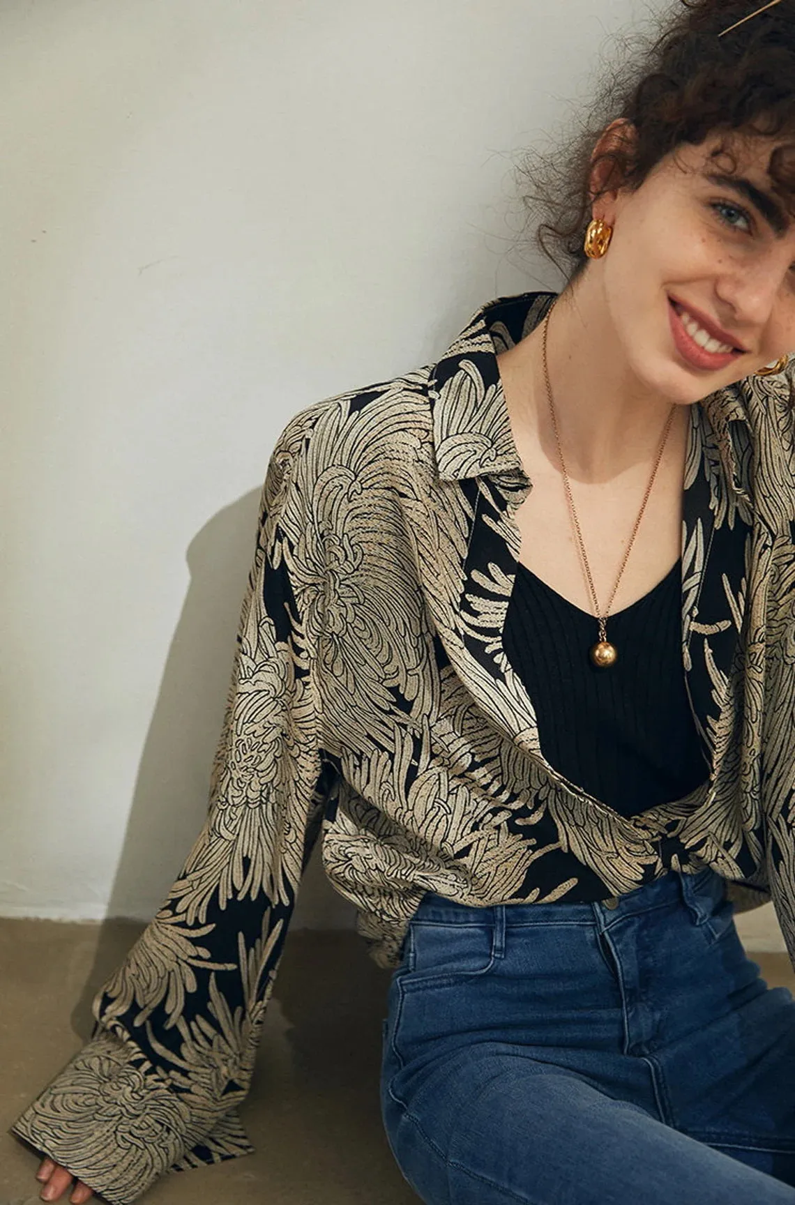 Nonothing |Women's pure silk shirt in floral print