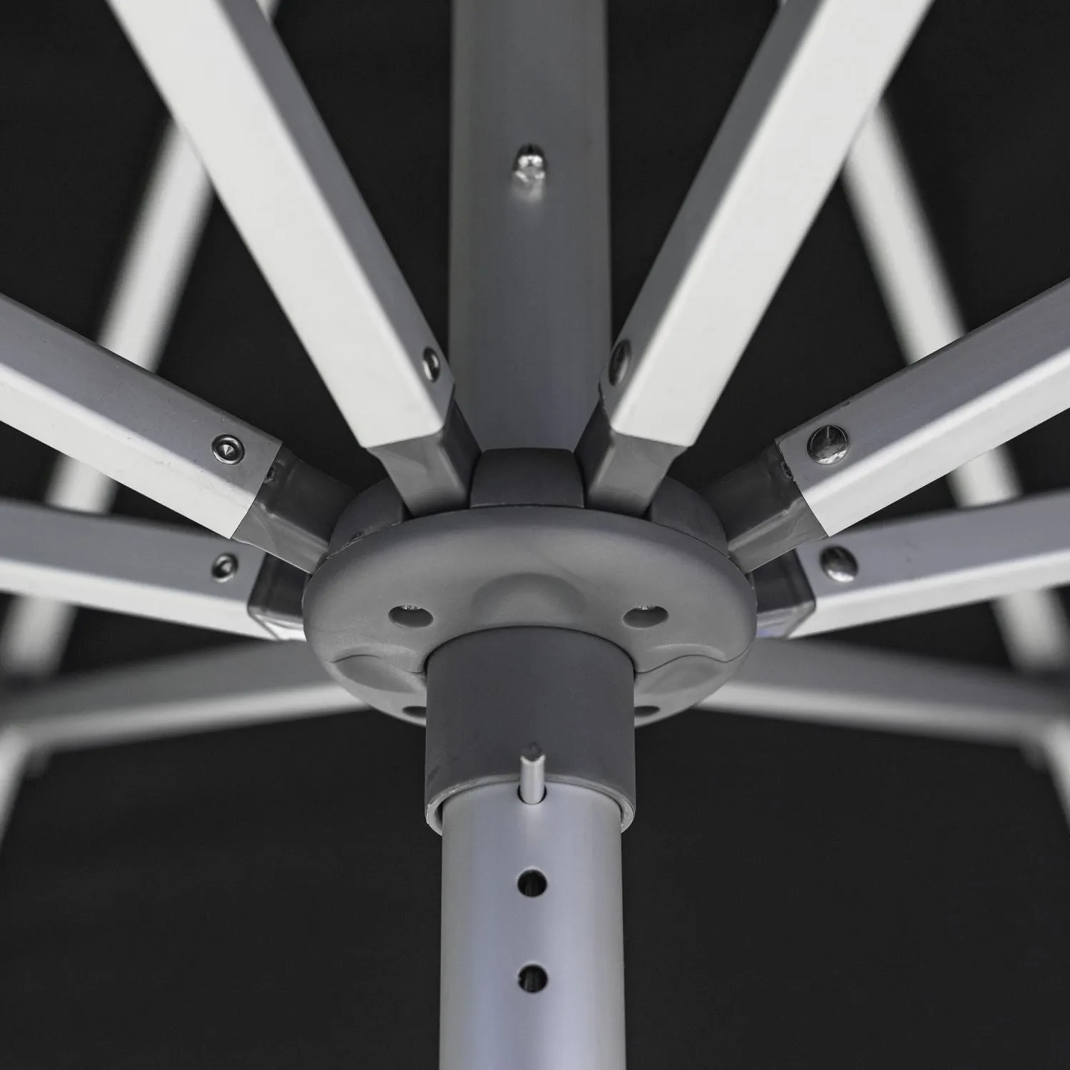 Oca 9' Octagon Outdoor Umbrella - Titanium Grey/Brushed Aluminum