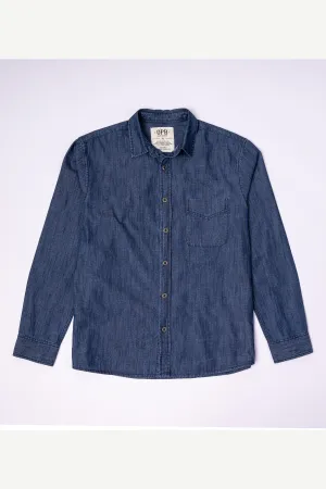Pacific Printed Denim Shirt - Dark Blue