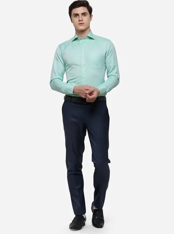 Pastel Green Dobby Slim Fit Formal Shirt | JadeBlue