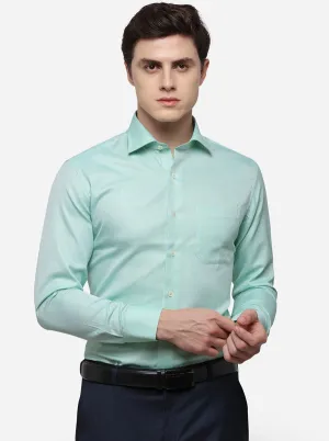 Pastel Green Dobby Slim Fit Formal Shirt | JadeBlue