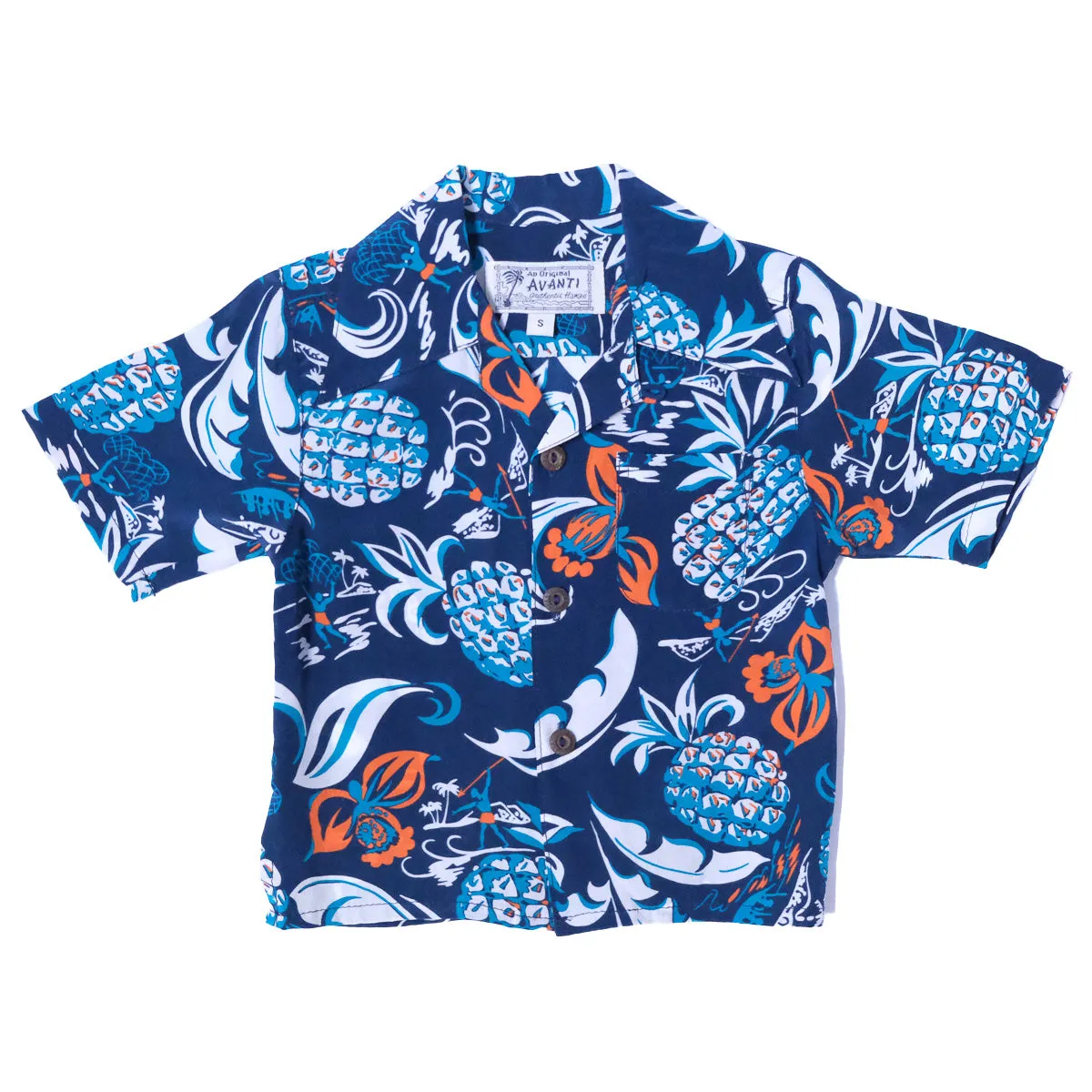 Pineapple Oasis (Boy's Shirt) - Navy