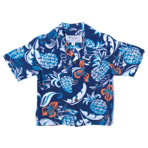 Pineapple Oasis (Boy's Shirt) - Navy