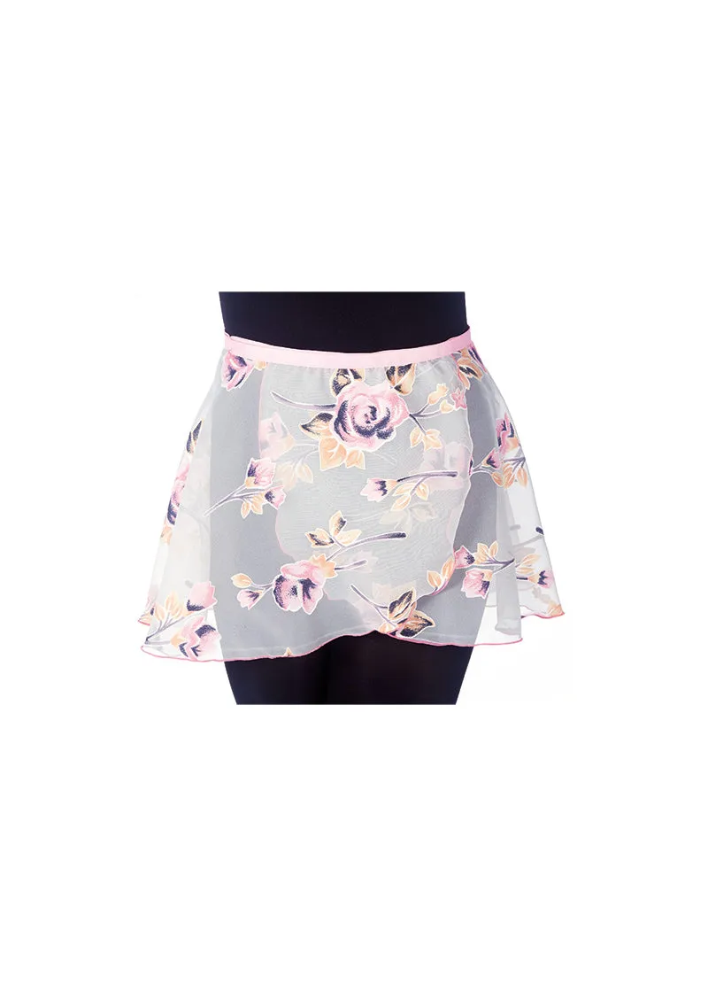Pink Floral Expressions Wrap Skirt (14" Hem)