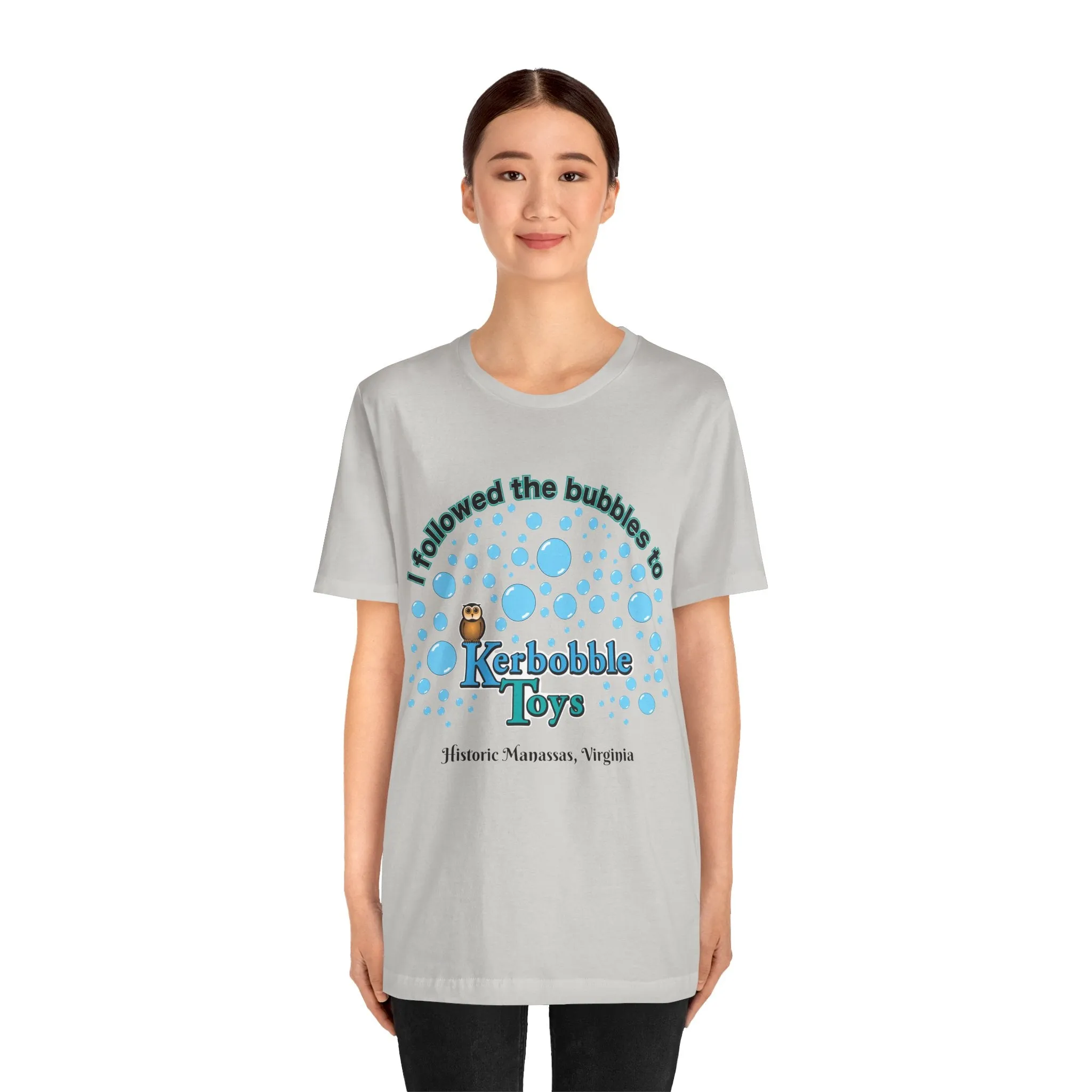 "I followed the bubbles to Kerbobble Toys" Jersey Short Sleeve Tee