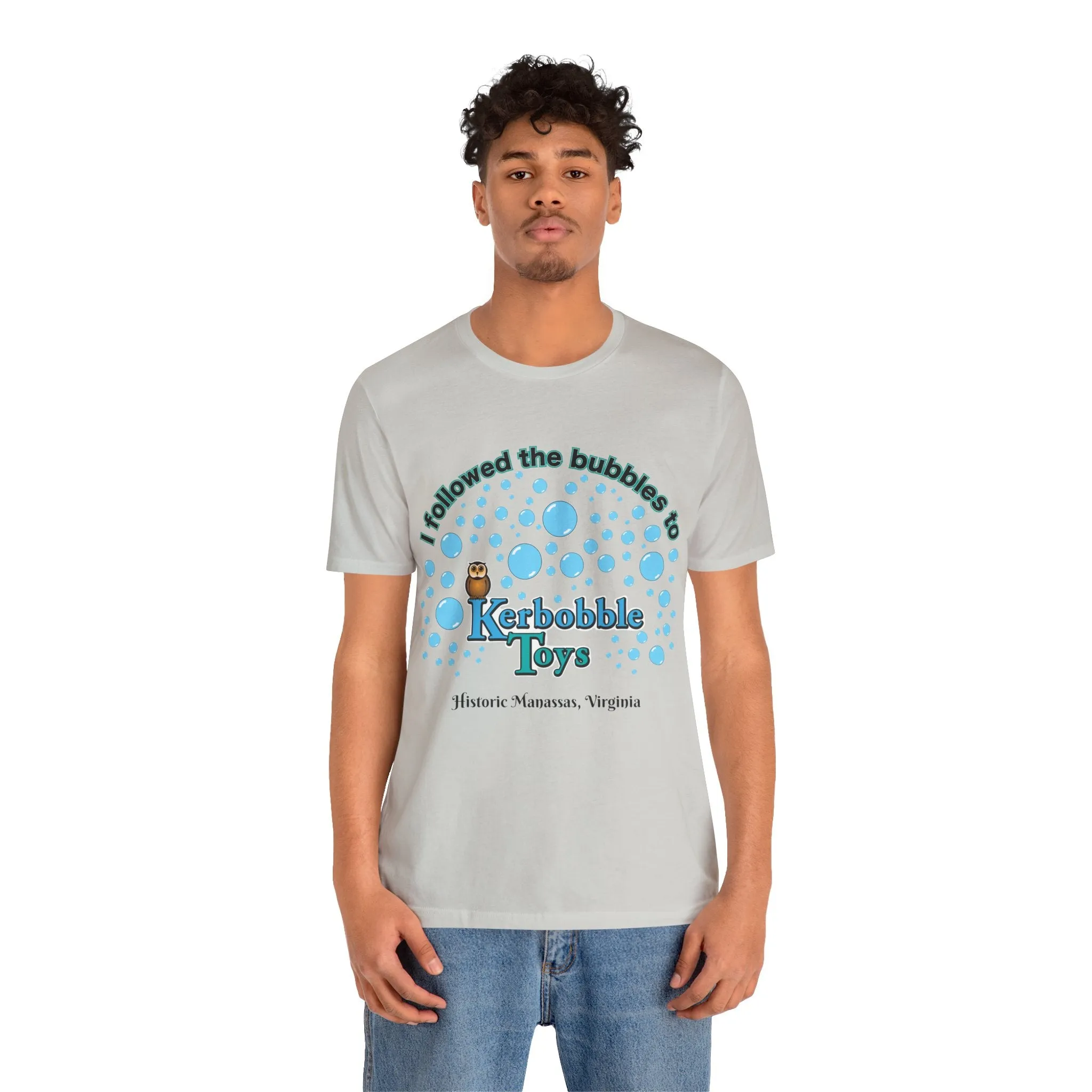 "I followed the bubbles to Kerbobble Toys" Jersey Short Sleeve Tee