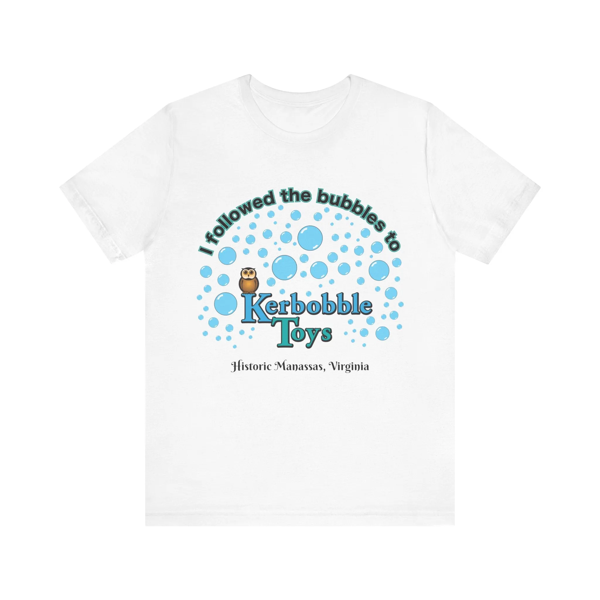 "I followed the bubbles to Kerbobble Toys" Jersey Short Sleeve Tee