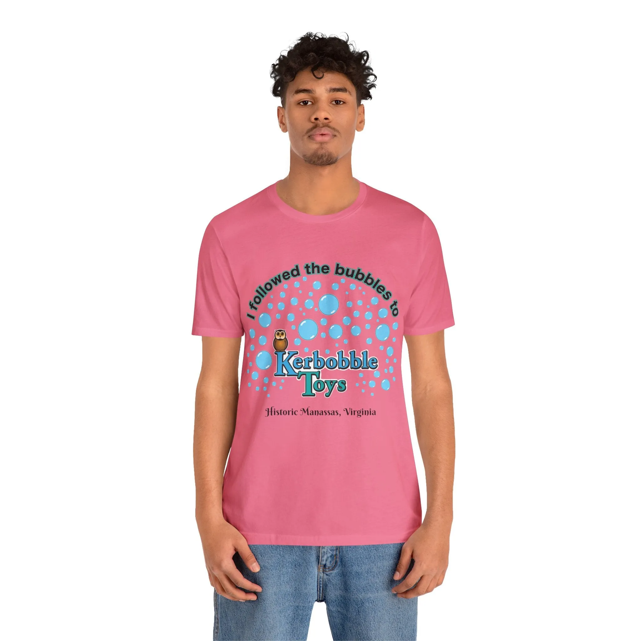 "I followed the bubbles to Kerbobble Toys" Jersey Short Sleeve Tee