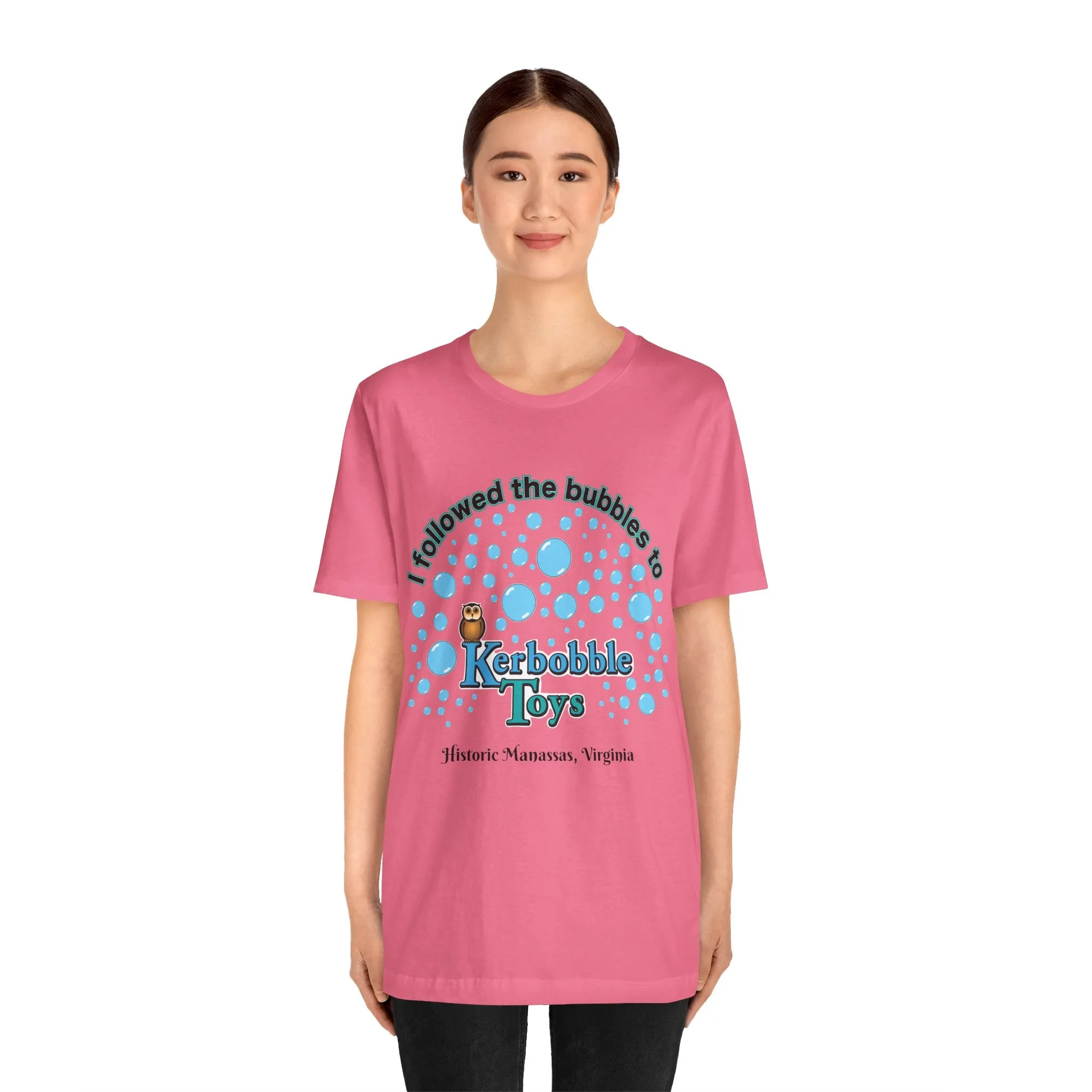 "I followed the bubbles to Kerbobble Toys" Jersey Short Sleeve Tee