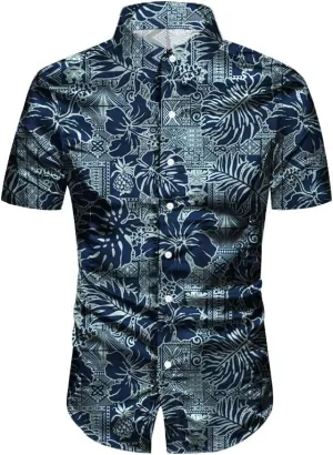 QZH.DUAO Mens 70s Disco Party Shirts Casual Paisley Button Down Shirt Vintage Floral Hawaiian Beach Short Sleeve Shirt