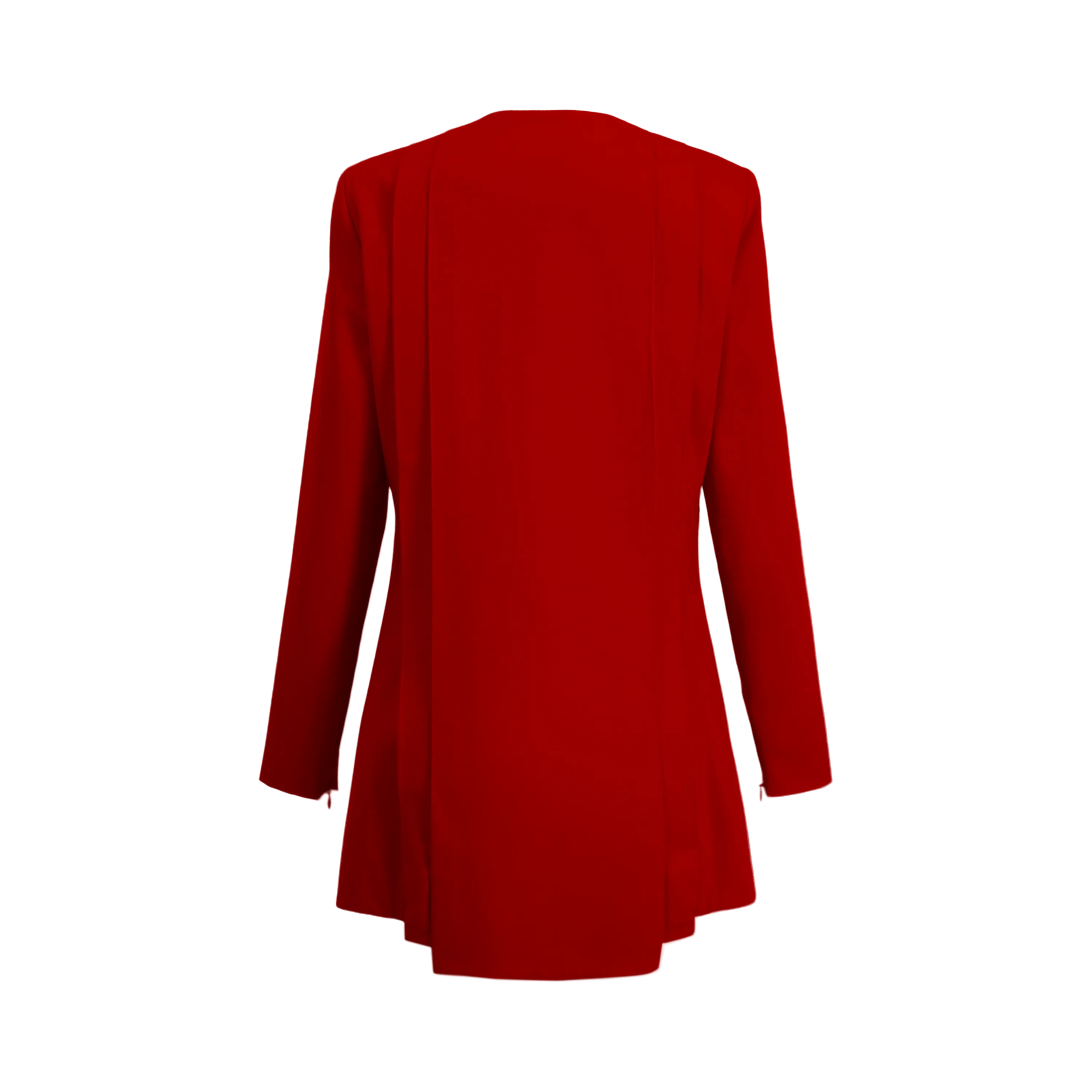 Rebel Stretch Pleated Blazer - Crimson