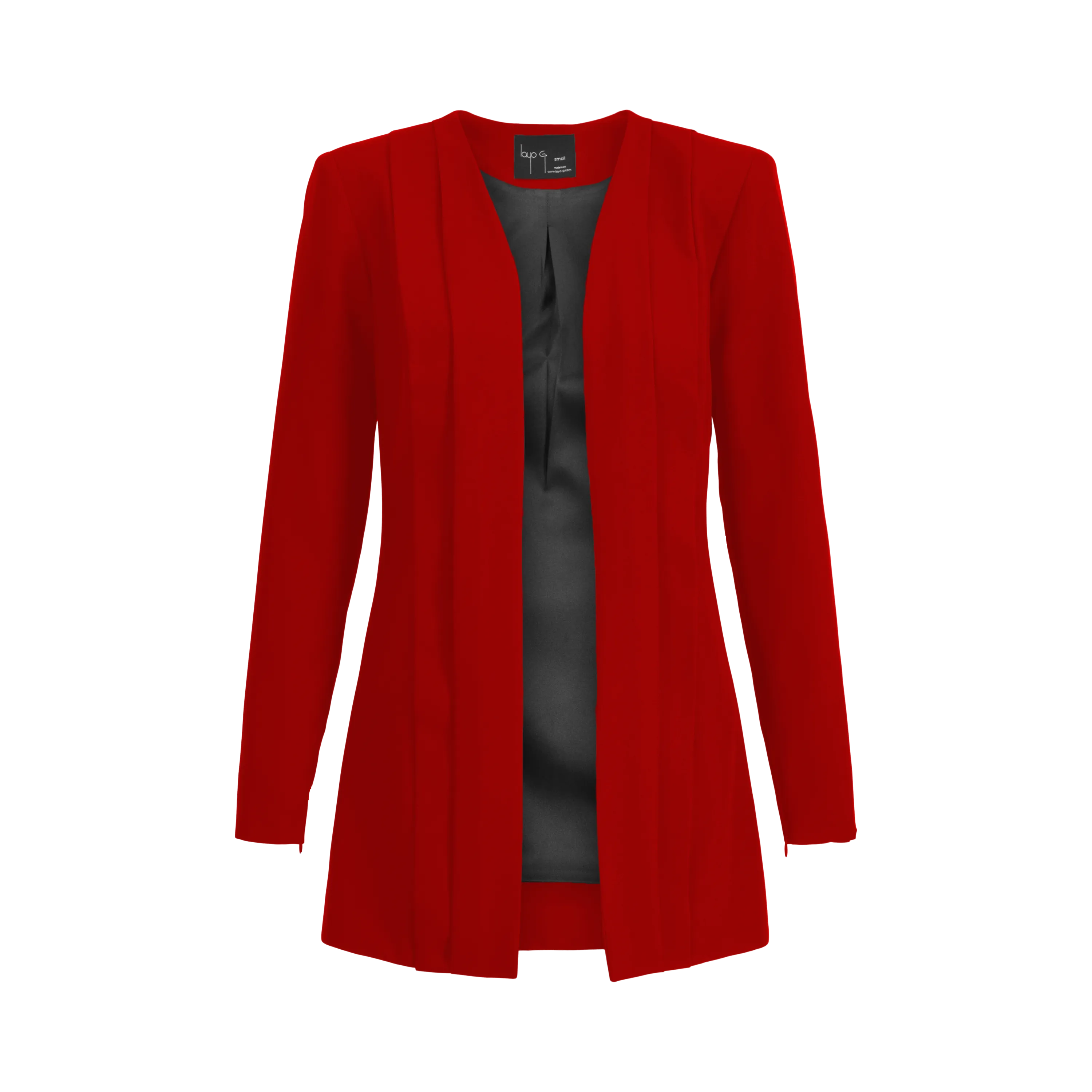 Rebel Stretch Pleated Blazer - Crimson