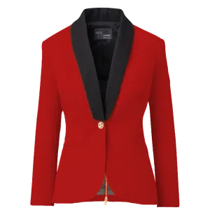 Rebellious Stretch Boss Blazer - Crimson