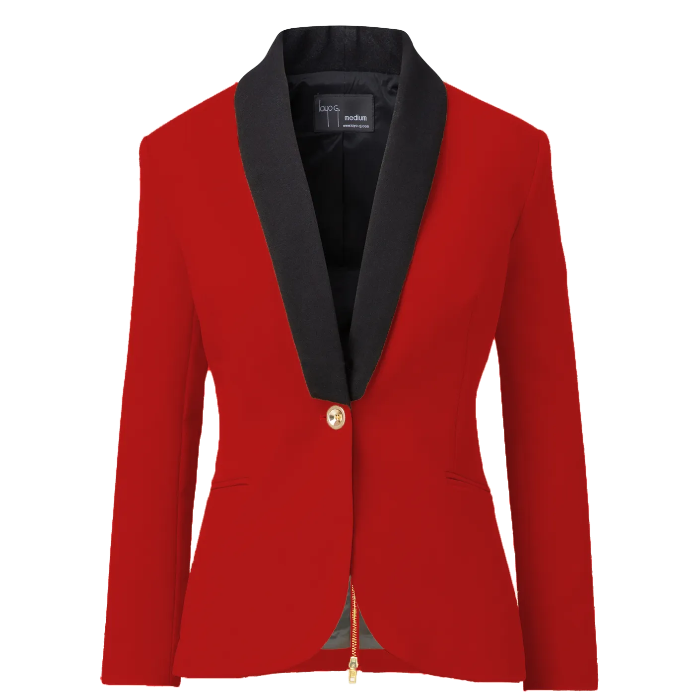 Rebellious Stretch Boss Blazer - Crimson