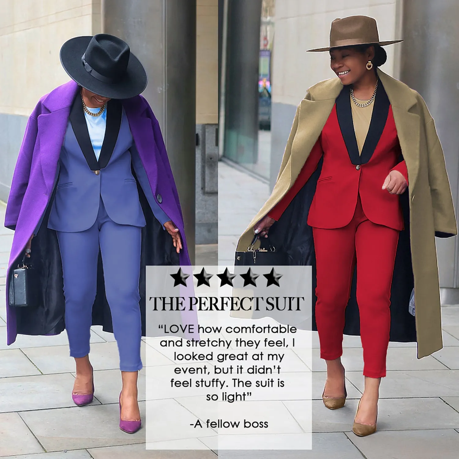 Rebellious Stretch Boss Blazer - Crimson