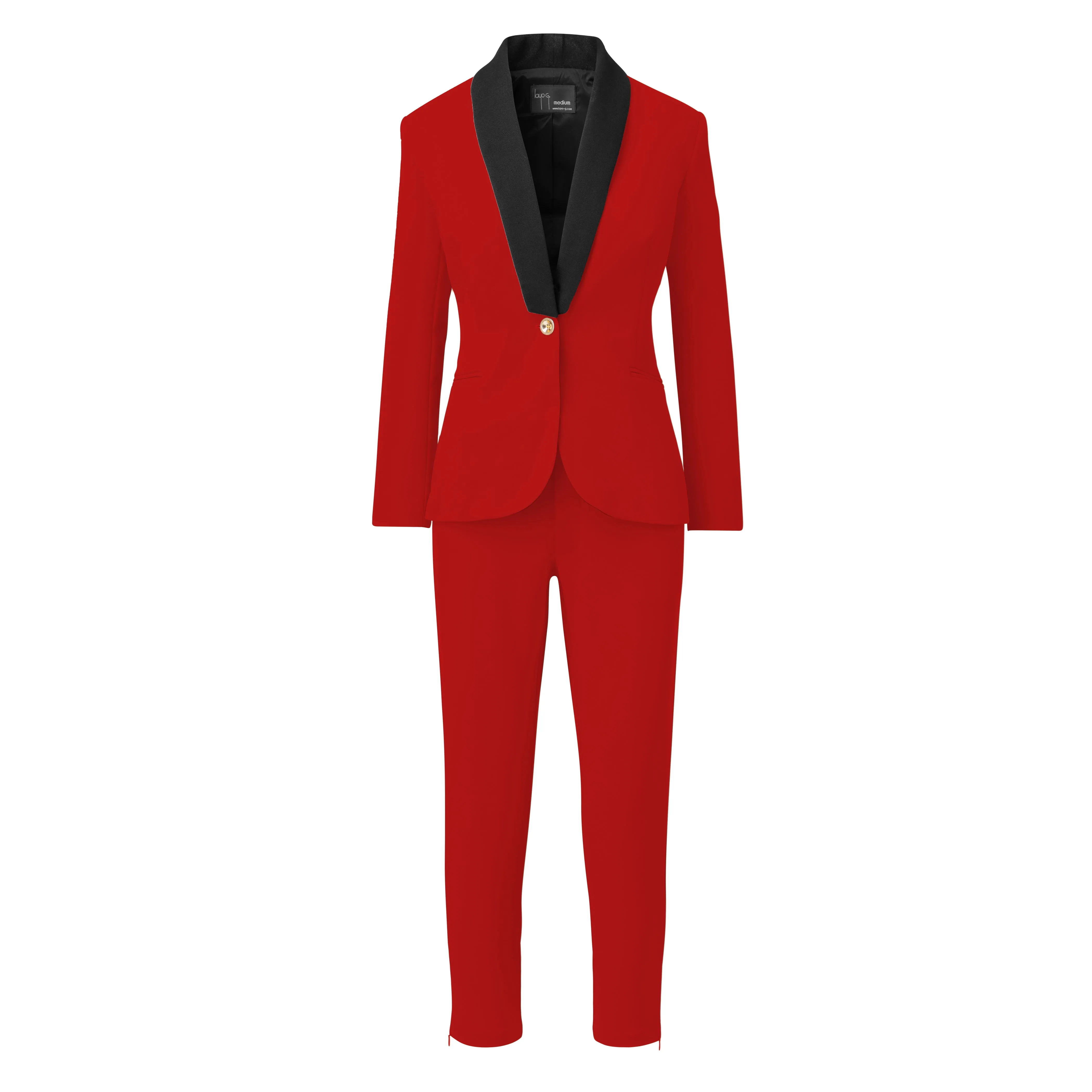 Rebellious Stretch Boss Blazer - Crimson