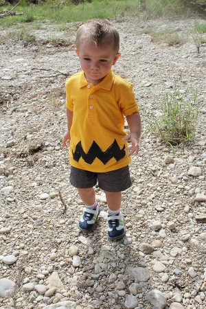 Retro NEW Charlie Halloween costume Shirt Zig Zag kids boys girls peanuts FUNNY brown gift Polo T-Shirt tshirt Teeshirt 18m 2T 3T 4T