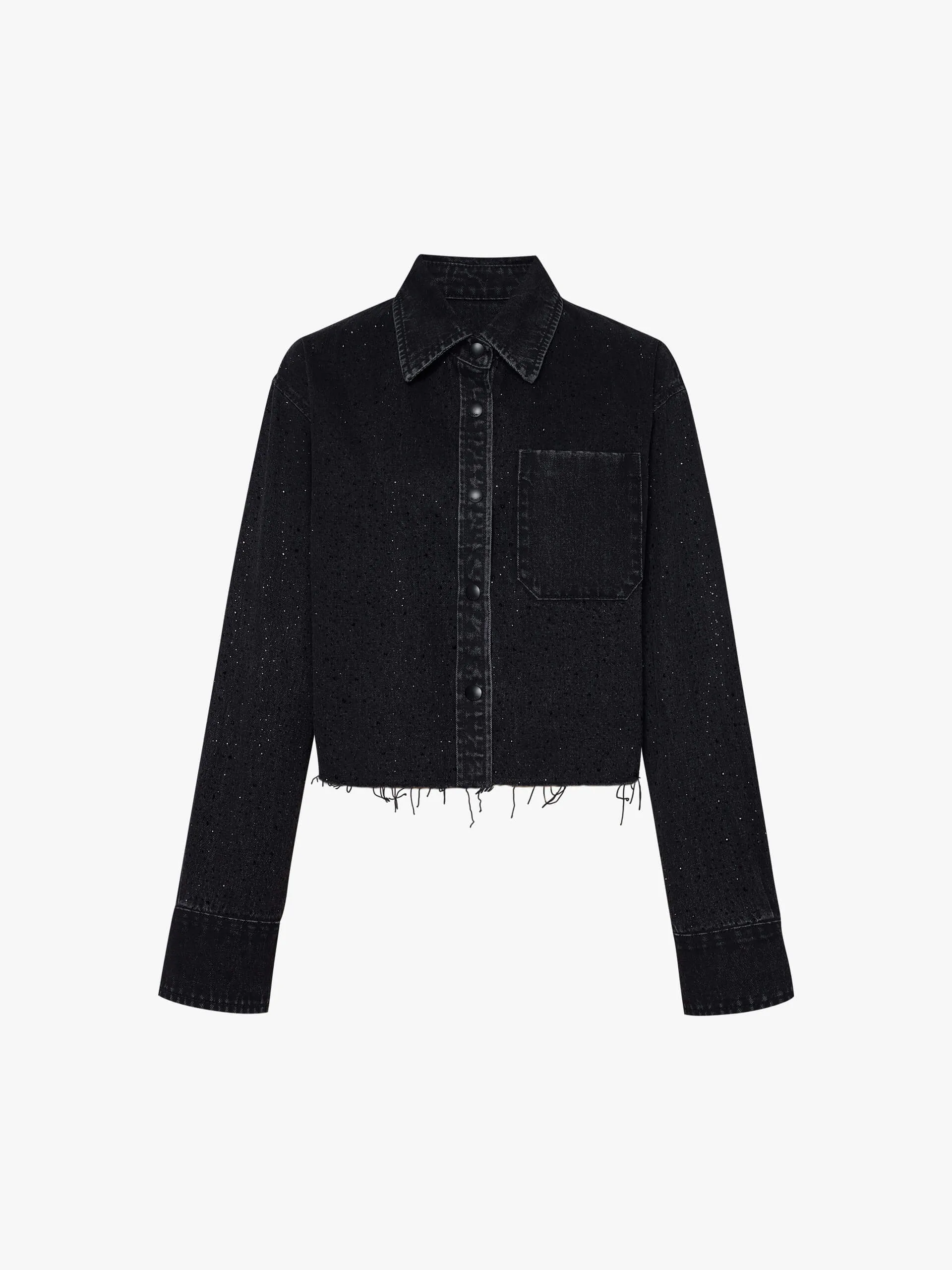 Rhinestone Detail Denim Shirt