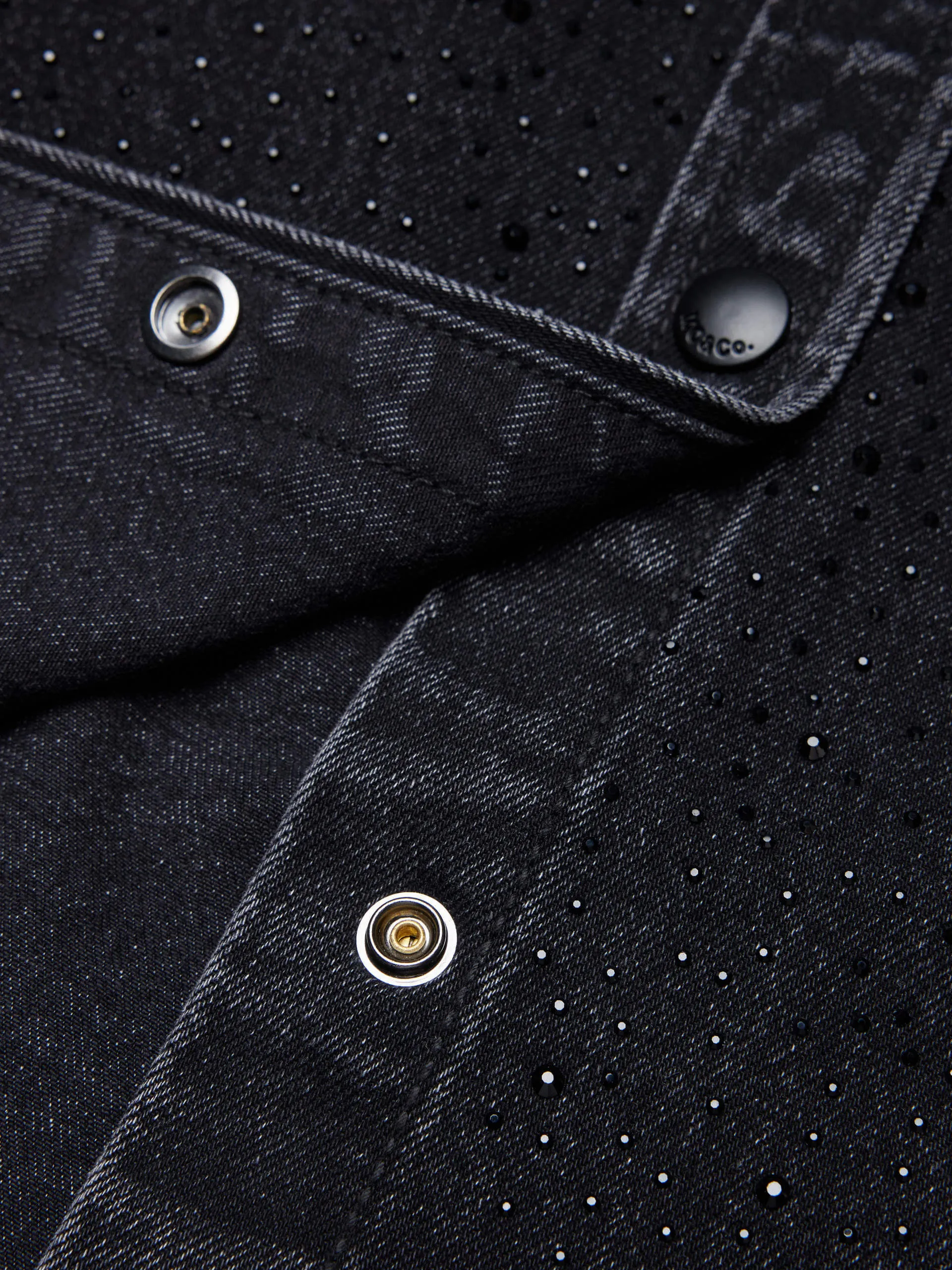 Rhinestone Detail Denim Shirt