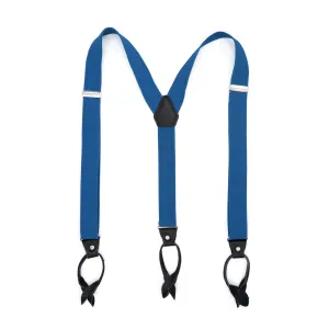 Royal Blue Unisex Button End Suspenders