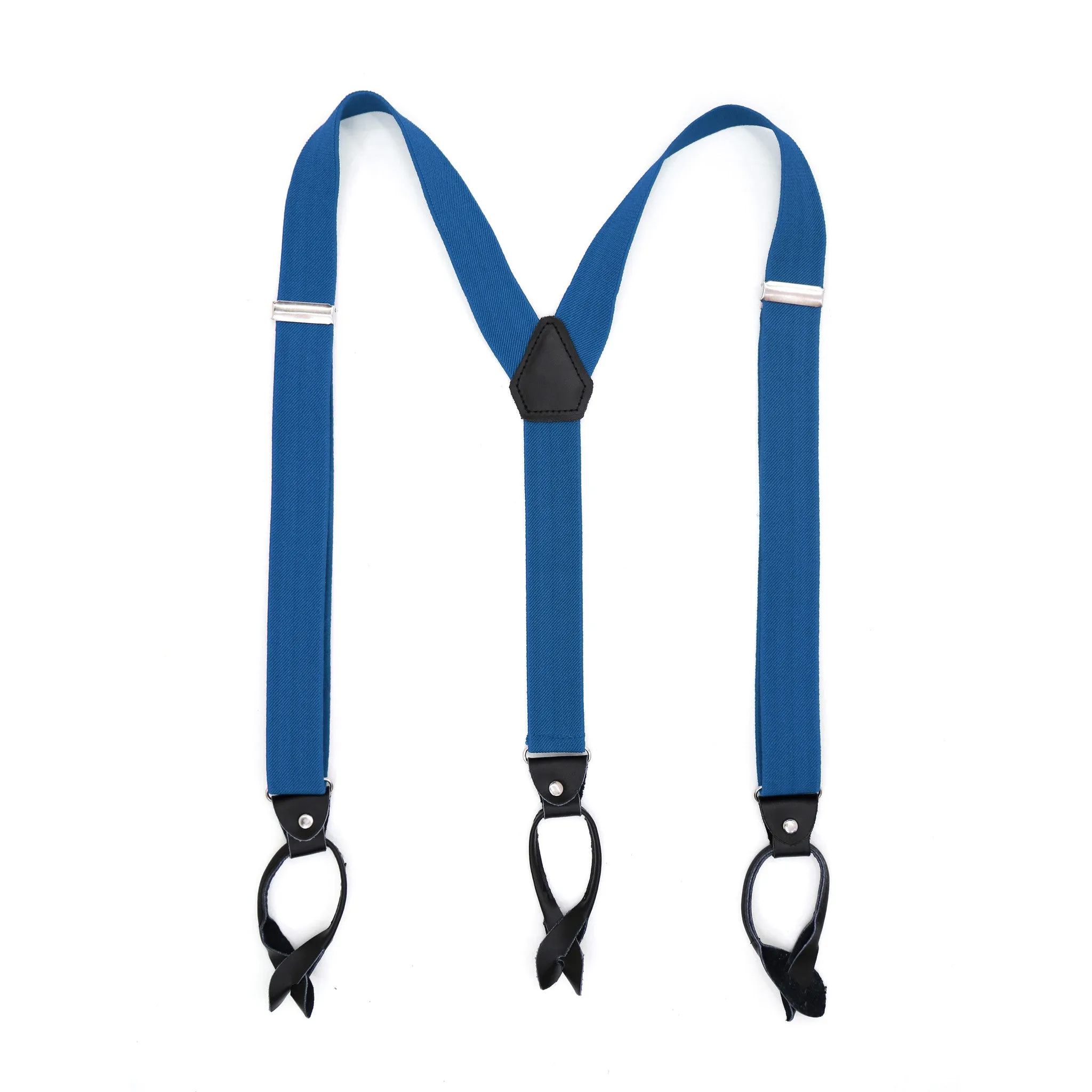 Royal Blue Unisex Button End Suspenders