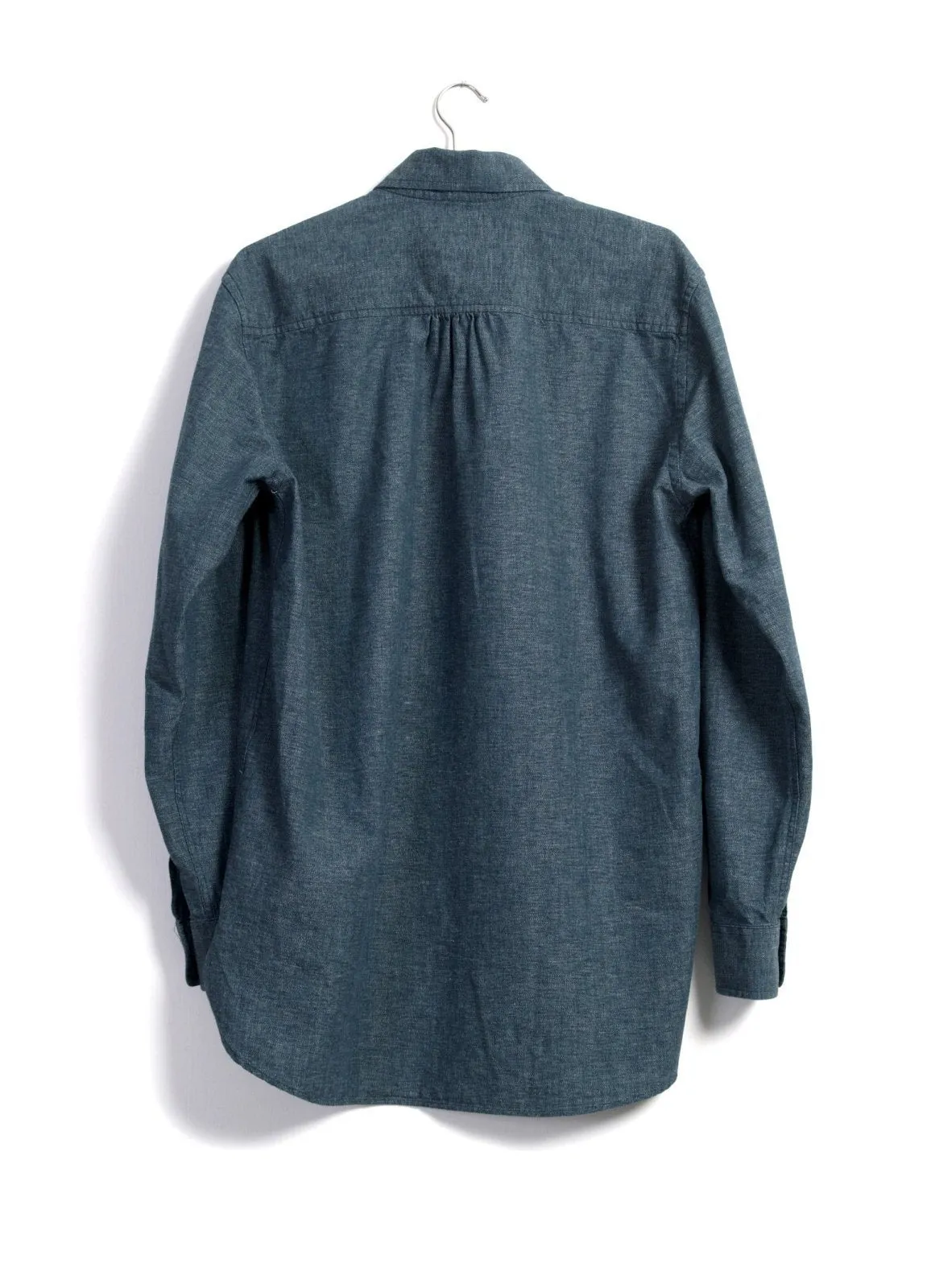 SEBASTIAN | Long Pull On Shirt | Wave Indigo