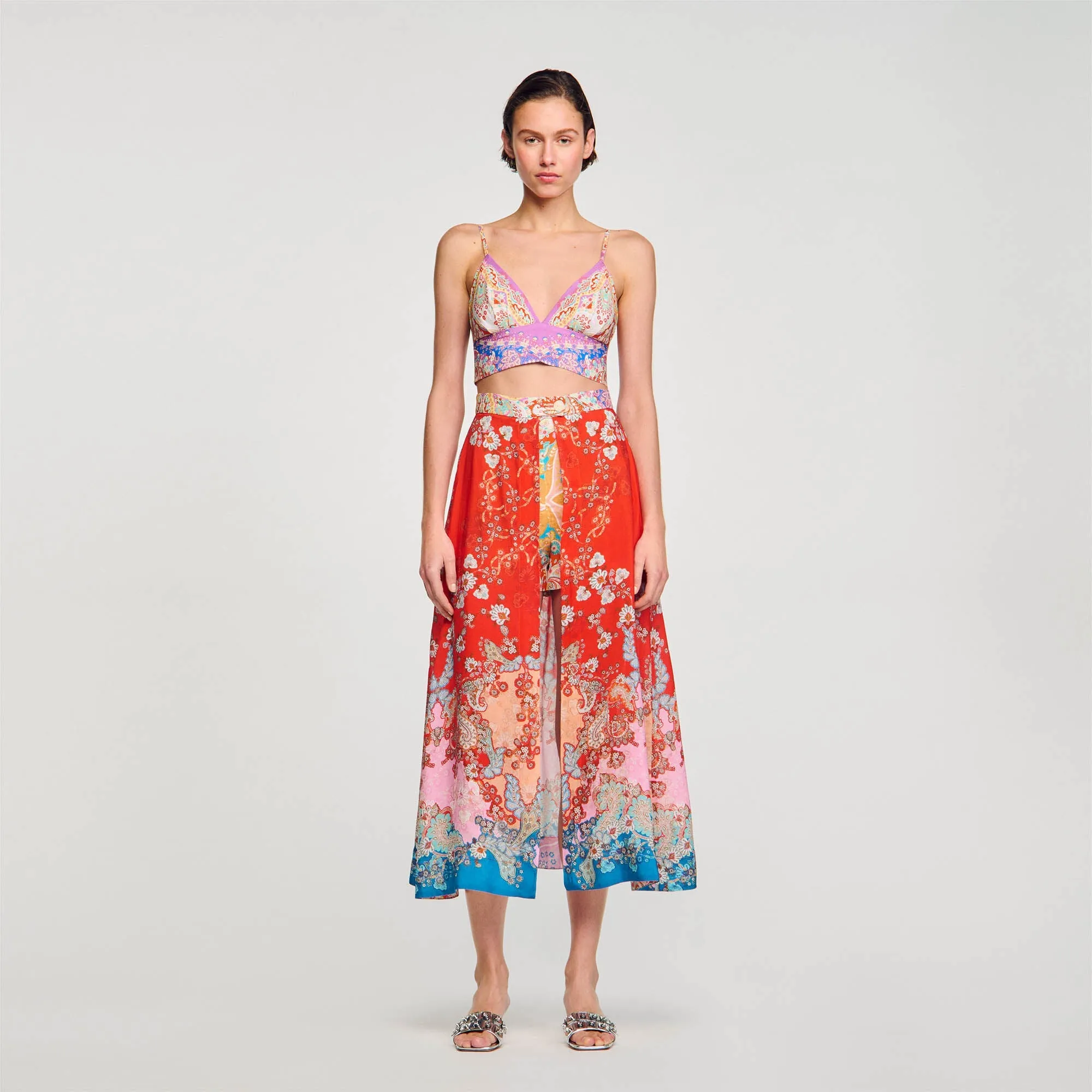 Skirt With Long Illusion Panel