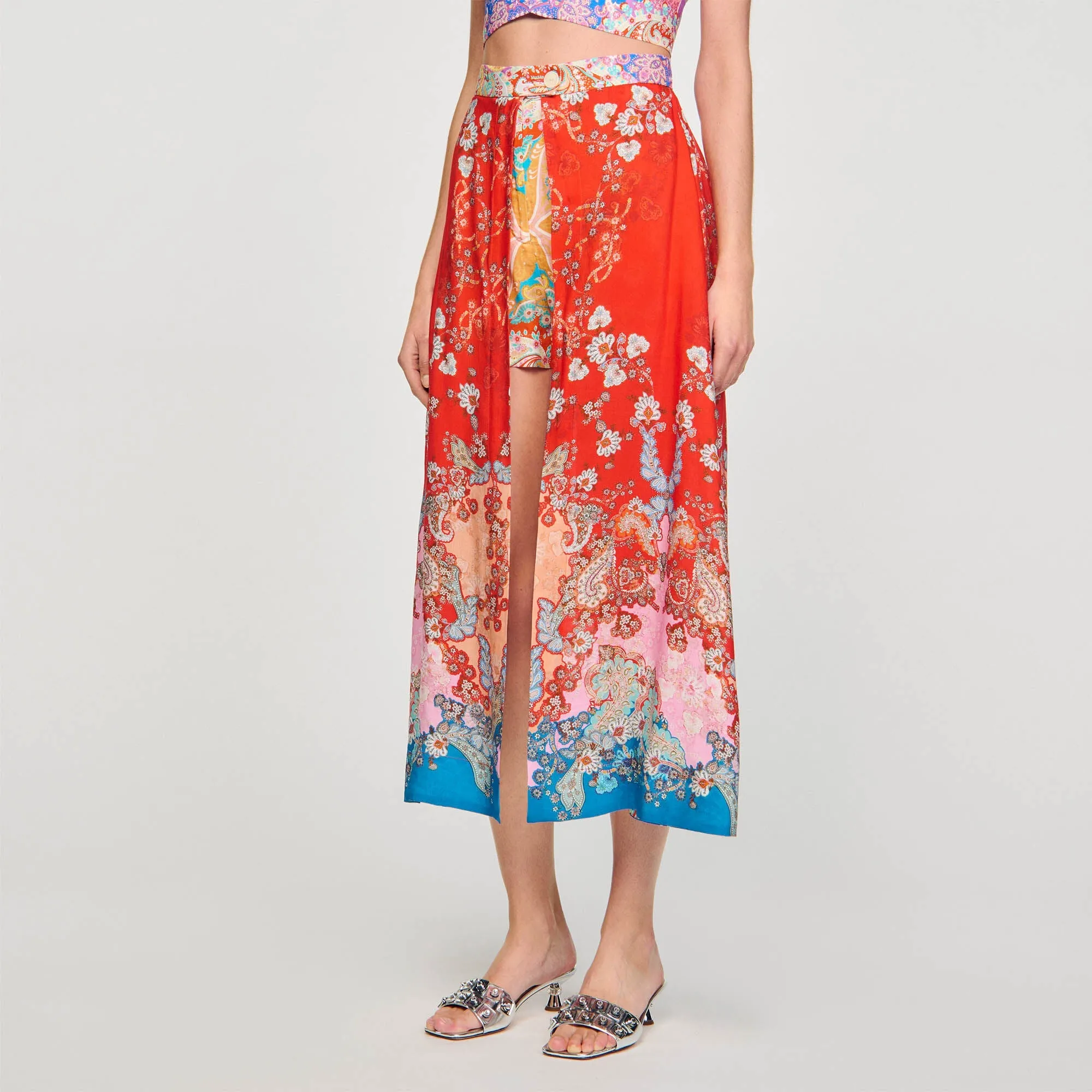 Skirt With Long Illusion Panel