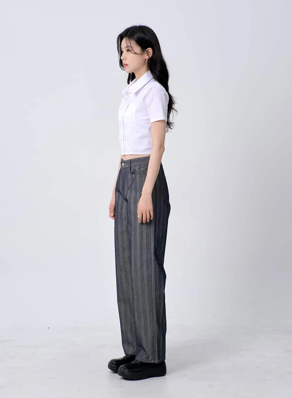 Slim Fit Cropped Shirt OM330