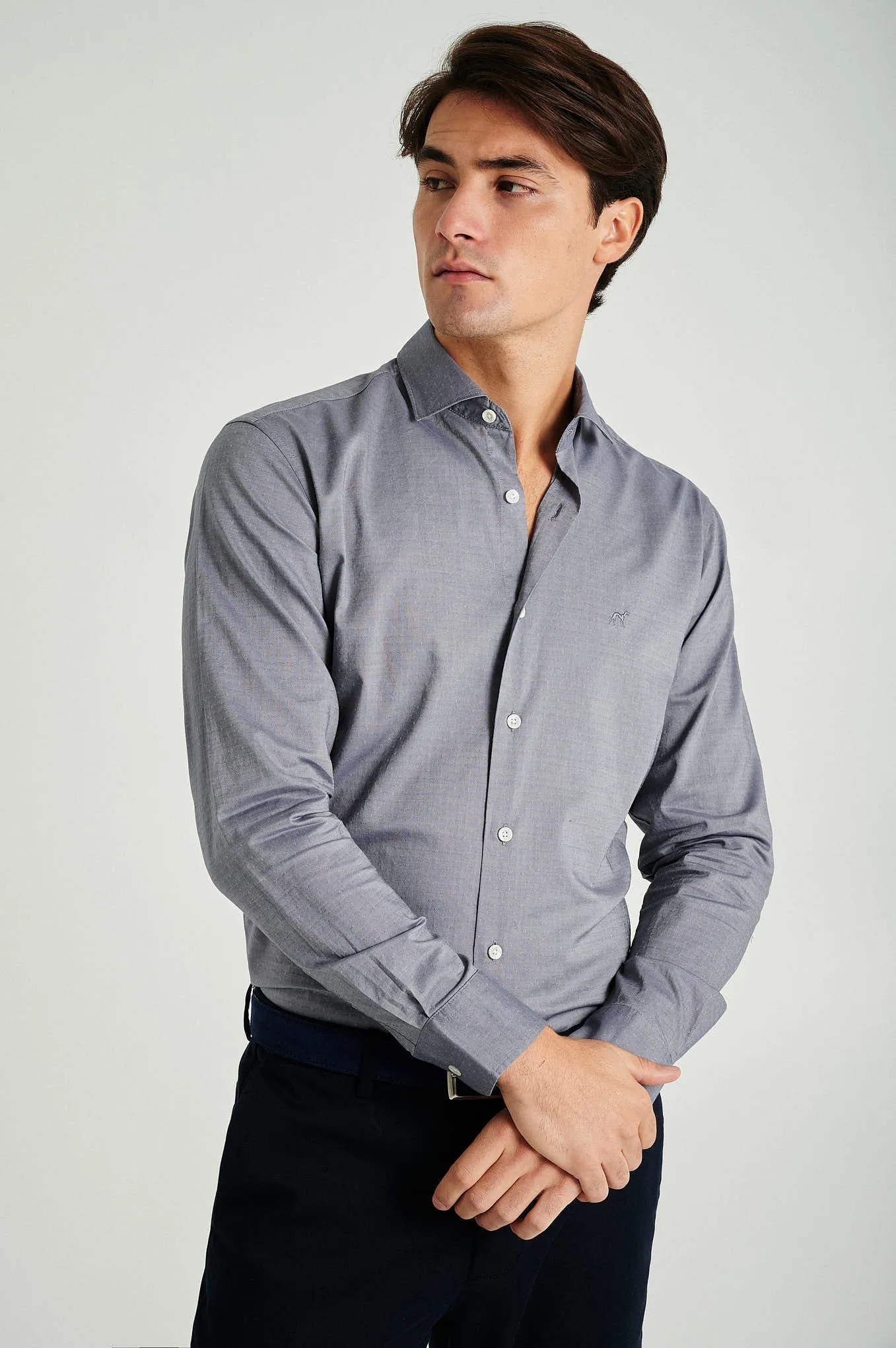 Slim fit jacquard shirt
