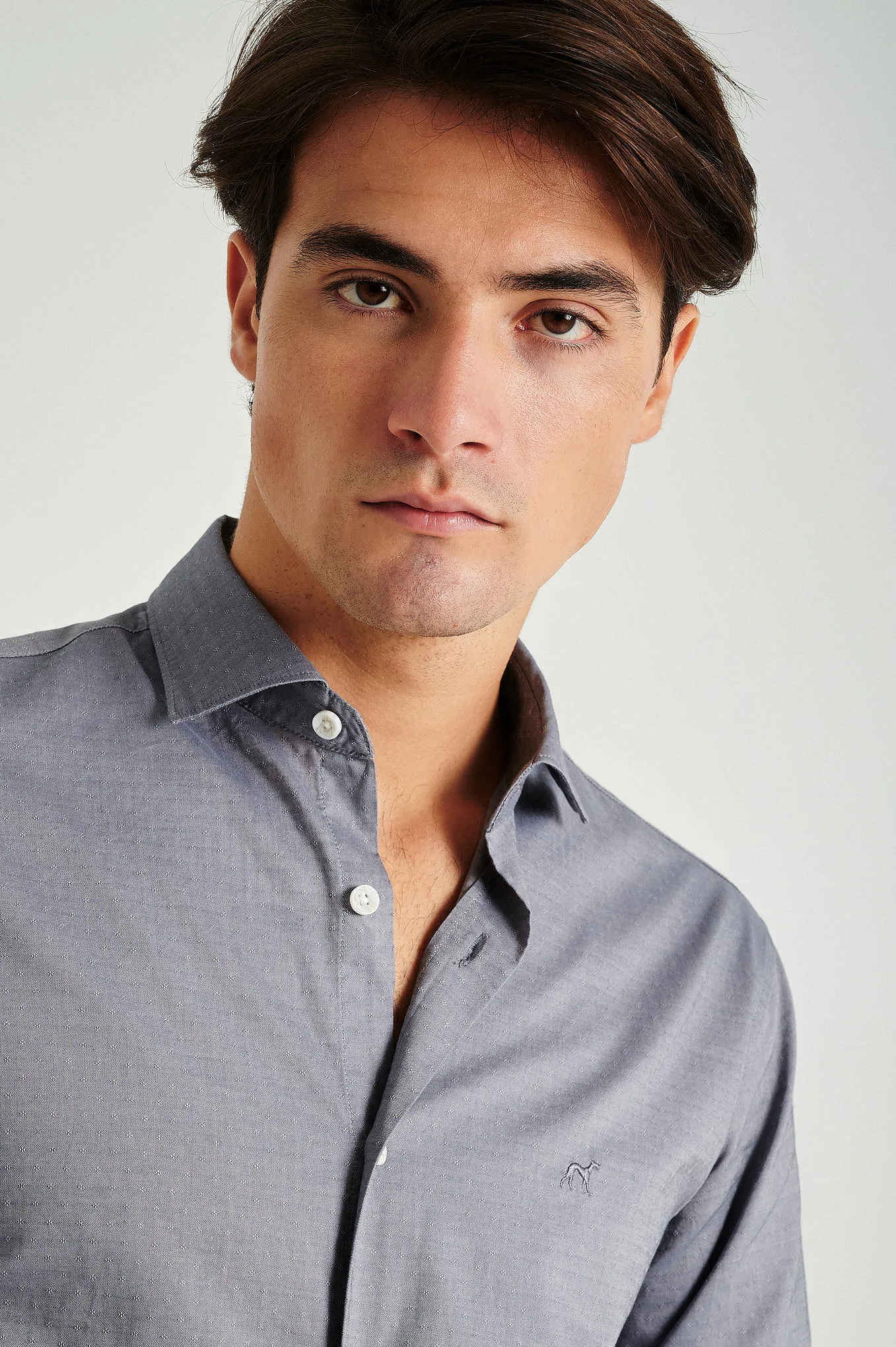 Slim fit jacquard shirt
