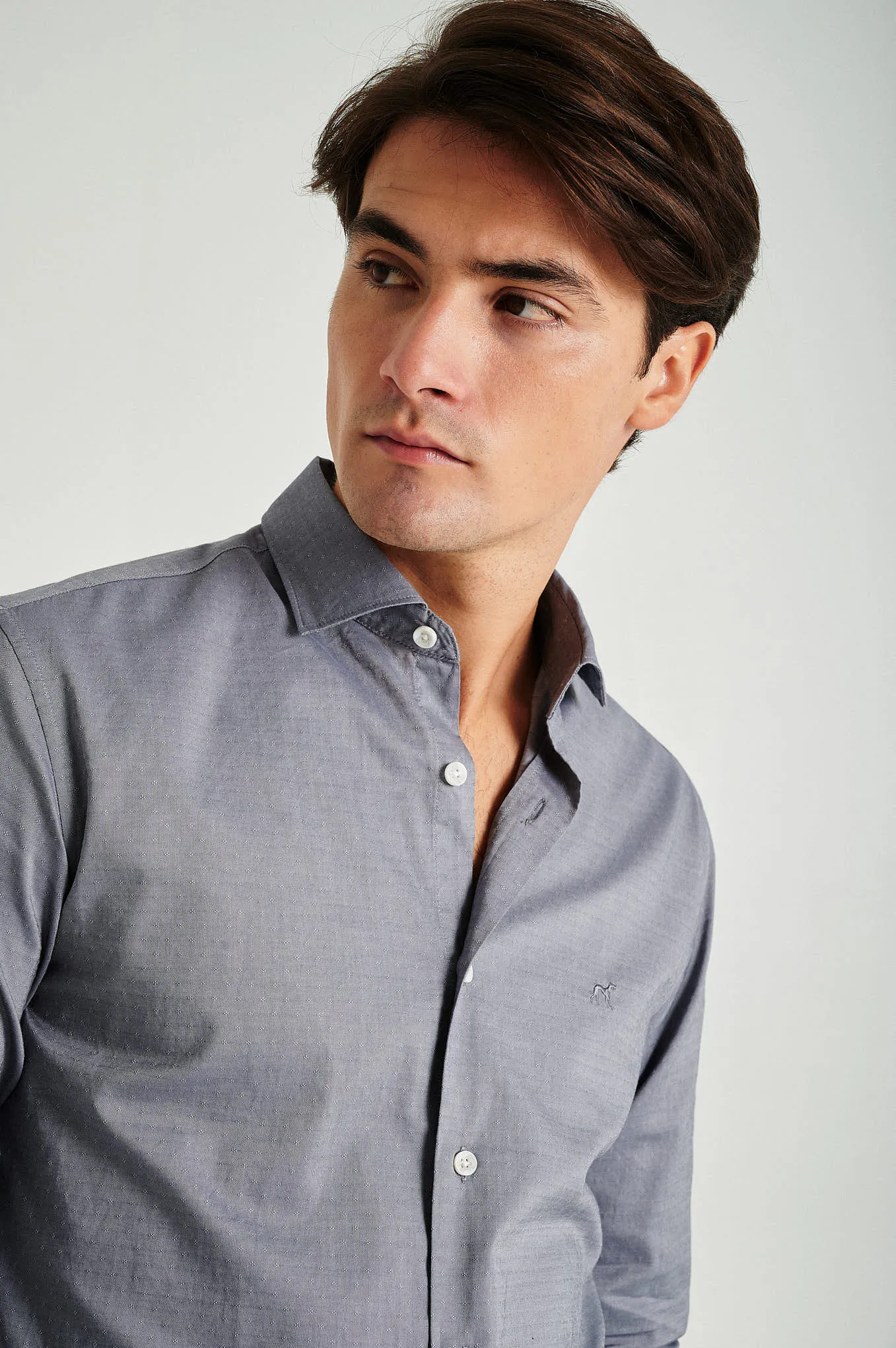 Slim fit jacquard shirt