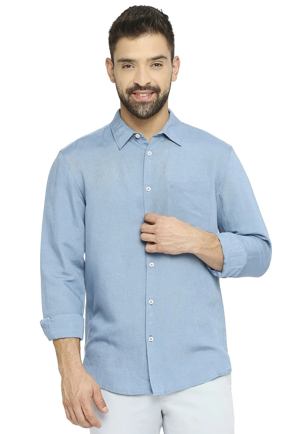 Slim Fit Linen Viscose Shirt