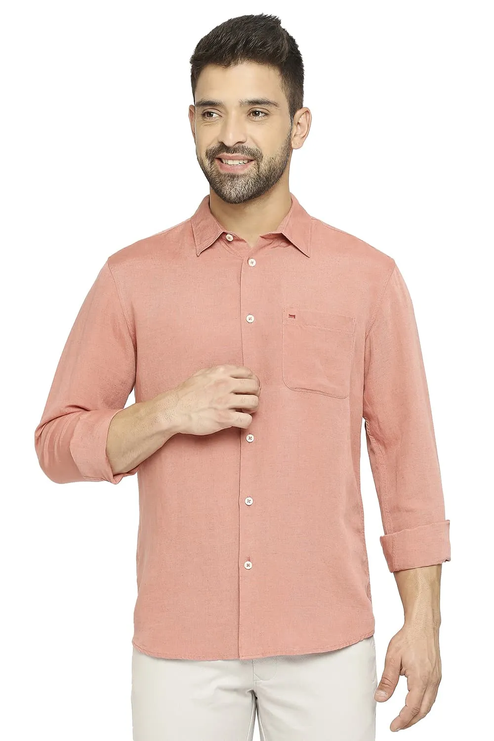 Slim Fit Linen Viscose Shirt