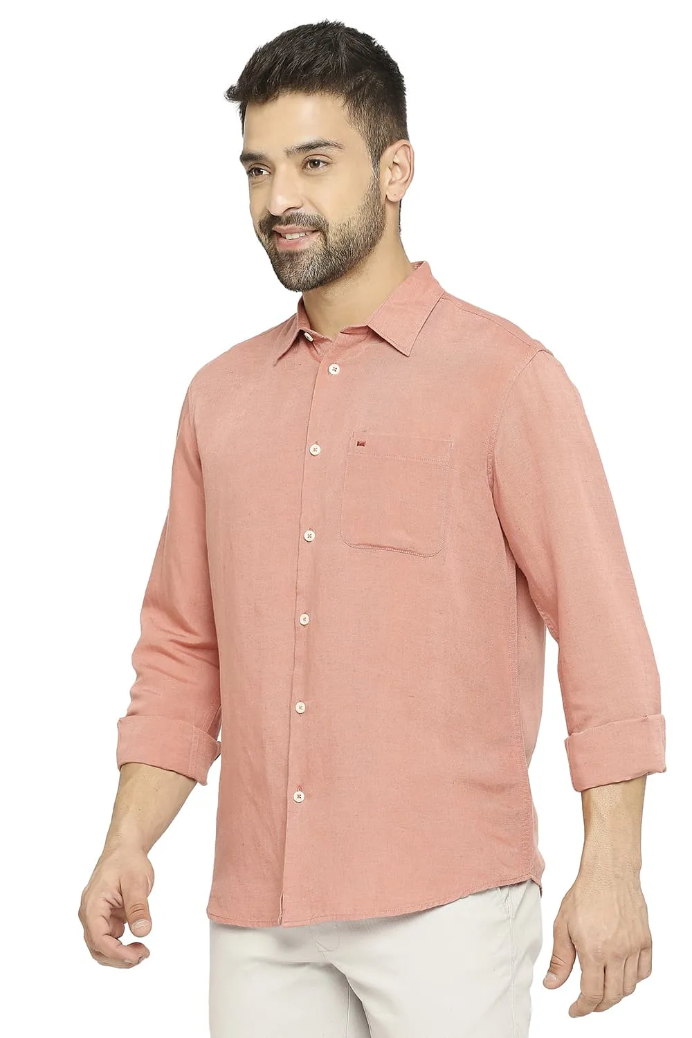 Slim Fit Linen Viscose Shirt