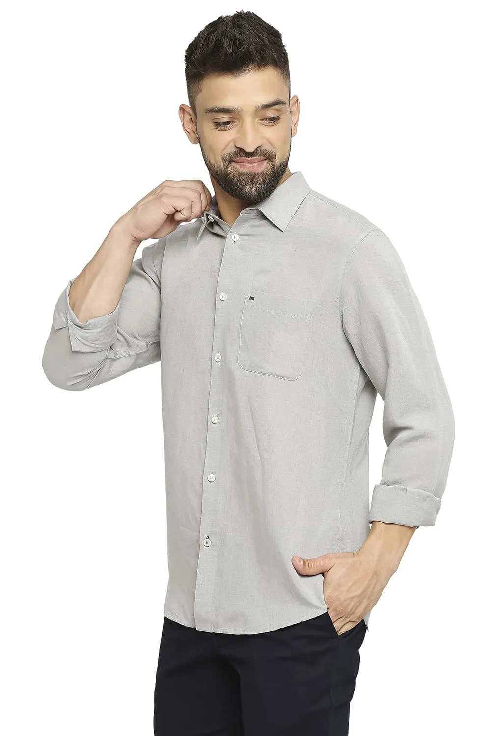 Slim Fit Linen Viscose Shirt
