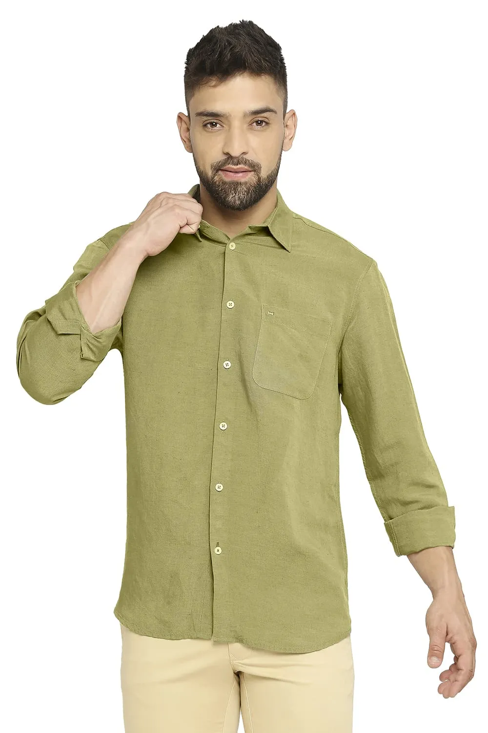 Slim Fit Linen Viscose Shirt