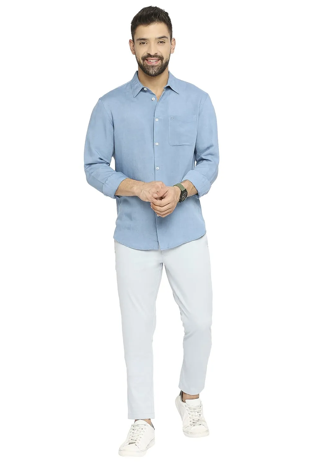 Slim Fit Linen Viscose Shirt
