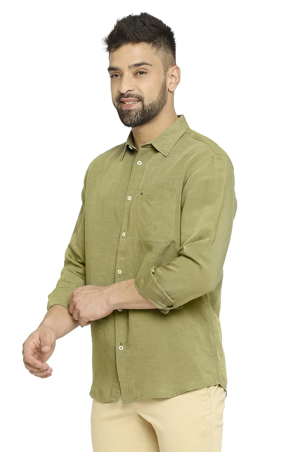Slim Fit Linen Viscose Shirt