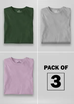 Solid Half Sleeve T-Shirt Women Combo - Pack of 3