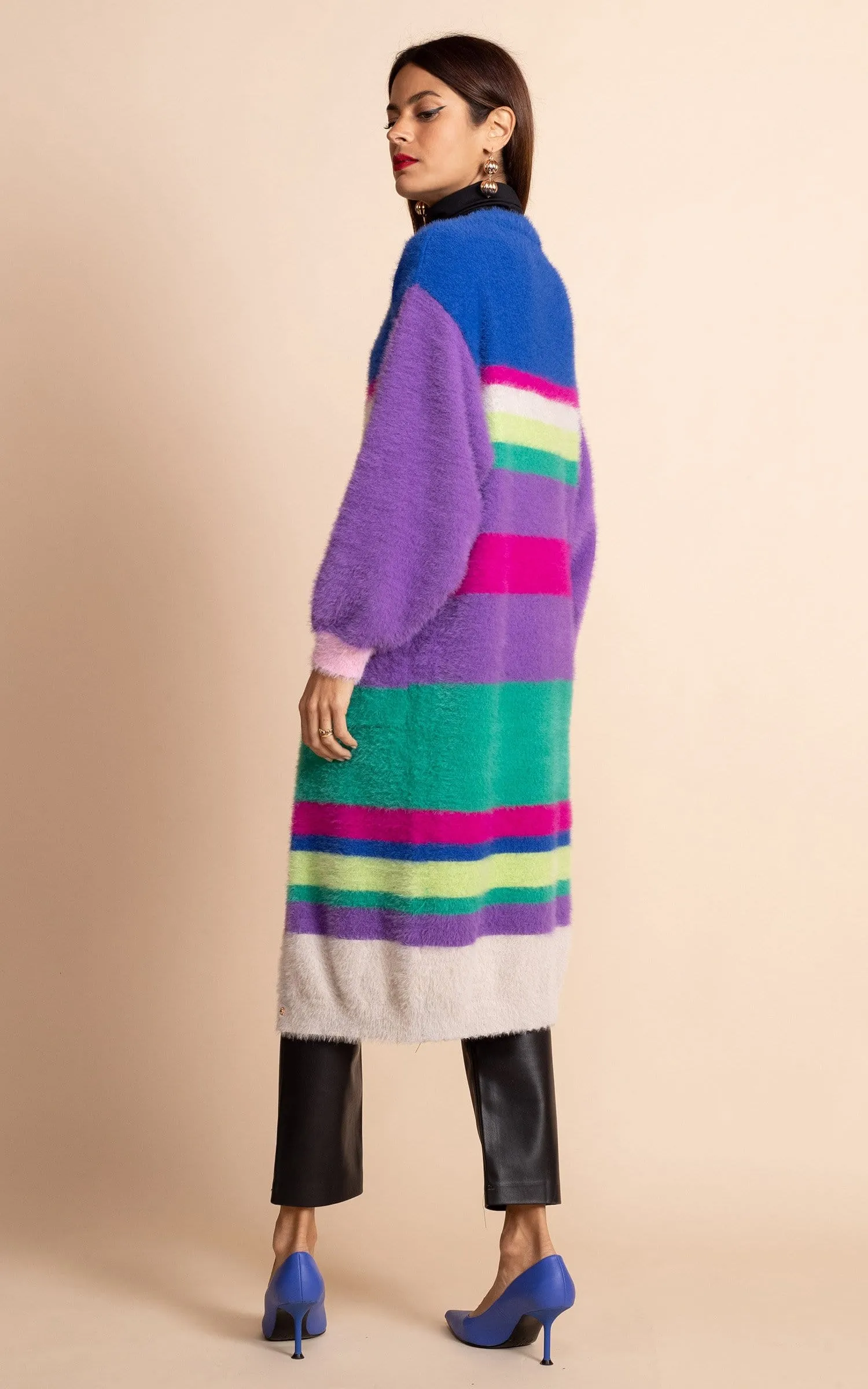 Taylor Longline Cardigan in Stripe